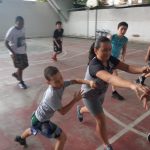 Alunos treinando. Escolinha AVBN